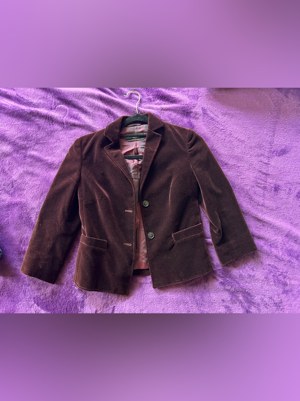 Boys Luciano Barbera Burgundy Velvet Coat with Lining Size 7